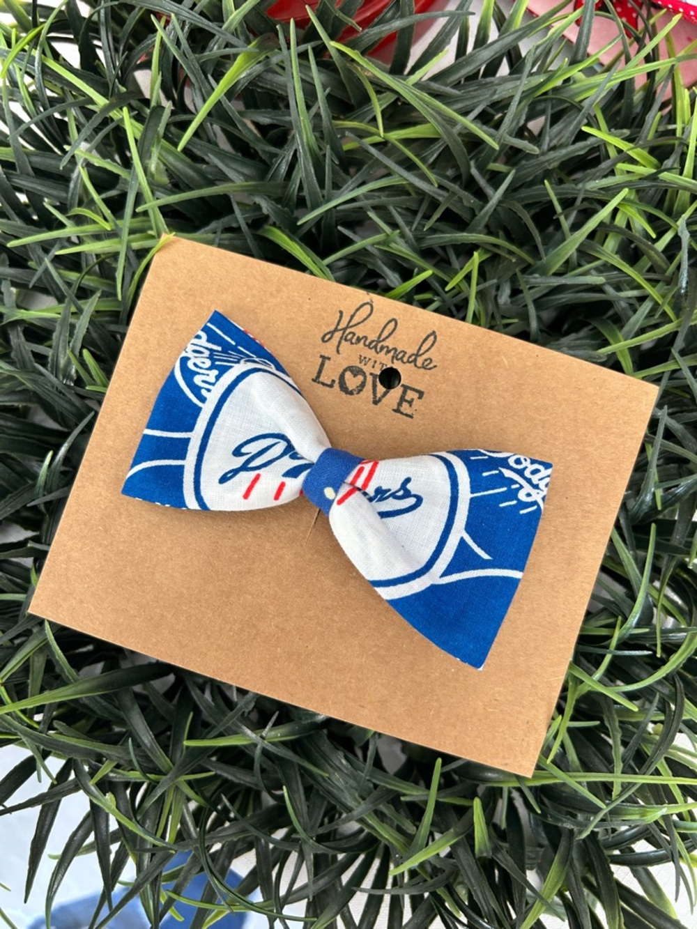 Dodger Baseball Fabric Children’s Hair Bows Handemade
